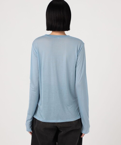 BASERANGE（ベースレンジ）の「BASERANGE LONG SLEEVE TEE（Tシャツ/カットソー・レディース・ライトブルー/レッド・S）」の6枚目の写真