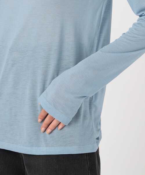 BASERANGE（ベースレンジ）の「BASERANGE LONG SLEEVE TEE（Tシャツ/カットソー・レディース・ライトブルー/レッド・S）」の9枚目の写真