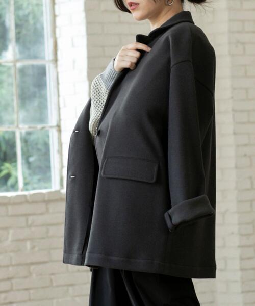 coen（コーエン）の「ライトエアーメルトンコートジャケット（その他アウター・レディース・ダークグレー/ライトグレー・FREE）」の11枚目の写真