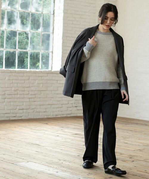 coen（コーエン）の「ライトエアーメルトンコートジャケット（その他アウター・レディース・ダークグレー/ライトグレー・FREE）」の13枚目の写真