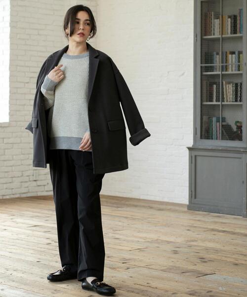 coen（コーエン）の「ライトエアーメルトンコートジャケット（その他アウター・レディース・ダークグレー/ライトグレー・FREE）」の14枚目の写真