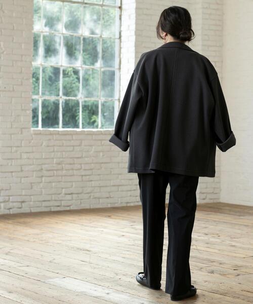 coen（コーエン）の「ライトエアーメルトンコートジャケット（その他アウター・レディース・ダークグレー/ライトグレー・FREE）」の16枚目の写真