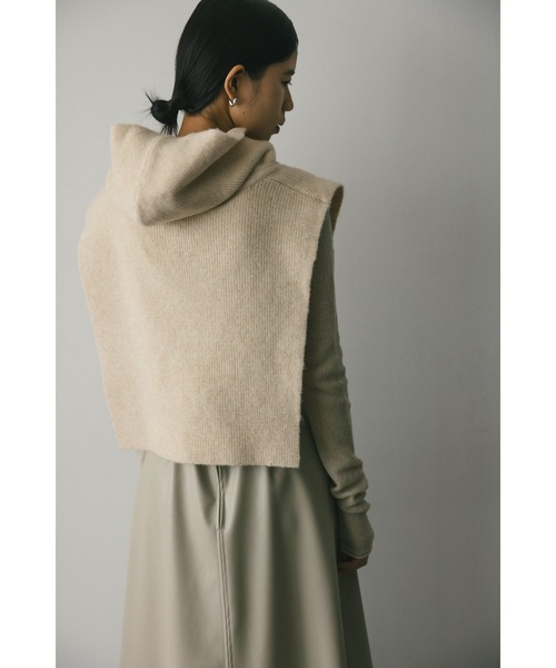 STYLEMIXER（スタイルミキサー）の「フードネックウォーマー（ネックウォーマー/スヌード・レディース・ブラック/アイボリー・FREE）」の16枚目の写真