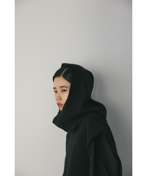 STYLEMIXER（スタイルミキサー）の「フードネックウォーマー（ネックウォーマー/スヌード・レディース・ブラック/アイボリー・FREE）」の5枚目の写真