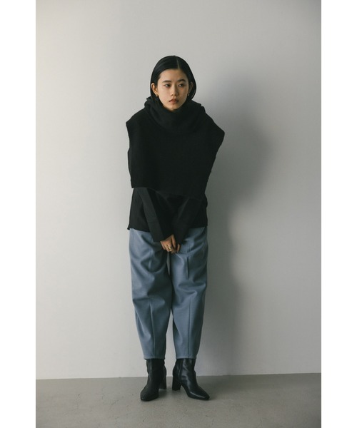 STYLEMIXER（スタイルミキサー）の「フードネックウォーマー（ネックウォーマー/スヌード・レディース・ブラック/アイボリー・FREE）」の9枚目の写真