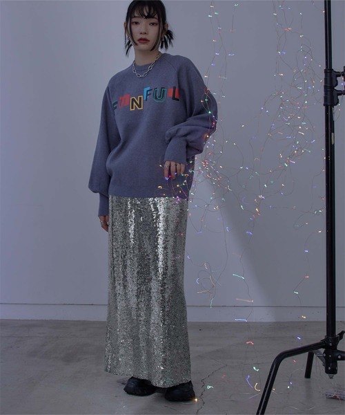 miette（ミエット）の「スパンコールタイトスカート（スカート・レディース・ブラック/シルバー・FREE）」の3枚目の写真
