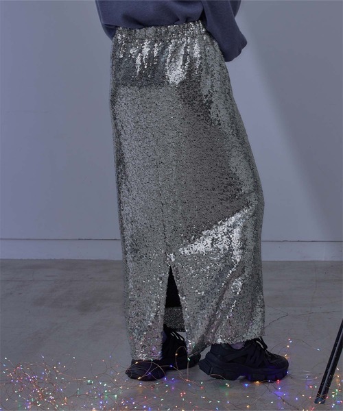 miette（ミエット）の「スパンコールタイトスカート（スカート・レディース・ブラック/シルバー・FREE）」の5枚目の写真