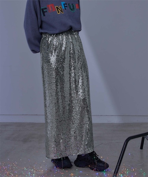 miette（ミエット）の「スパンコールタイトスカート（スカート・レディース・ブラック/シルバー・FREE）」の11枚目の写真