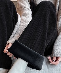 裏起毛 ケーブル柄コーデュロイストレートスウェットパンツ (AW) (LV)