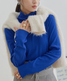 VIS | 【静電気防止】リブカットハイネックプルオーバー(ニット/セーター)