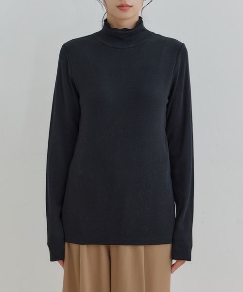 VIS（ビス）の「【静電気防止】リブカットハイネックプルオーバー（ニット/セーター・レディース・ブルー系その他4/ブラック/ホワイト系その他/オフホワイト/チャコールグレー・FREE）」の6枚目の写真