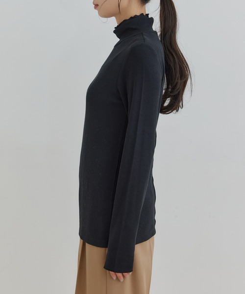 VIS（ビス）の「【静電気防止】リブカットハイネックプルオーバー（ニット/セーター・レディース・ブルー系その他4/ブラック/ホワイト系その他/オフホワイト/チャコールグレー・FREE）」の7枚目の写真