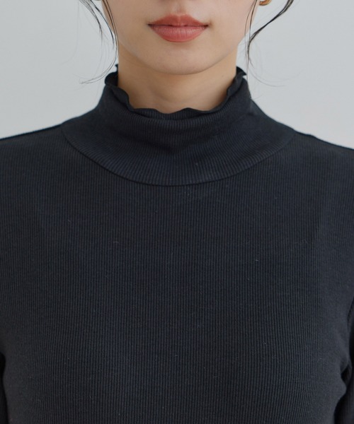 VIS（ビス）の「【静電気防止】リブカットハイネックプルオーバー（ニット/セーター・レディース・ブルー系その他4/ブラック/ホワイト系その他/オフホワイト/チャコールグレー・FREE）」の9枚目の写真