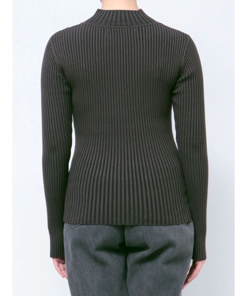 LAGUNAMOON（ラグナムーン）の「クロスチェックリブニットプルオーバー（ニット/セーター・レディース・チャコールグレー/アイボリー/ミント・FREE）」の7枚目の写真