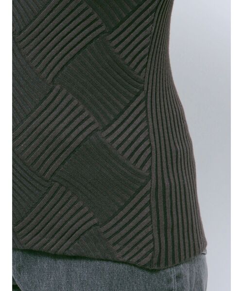 LAGUNAMOON（ラグナムーン）の「クロスチェックリブニットプルオーバー（ニット/セーター・レディース・チャコールグレー/アイボリー/ミント・FREE）」の10枚目の写真