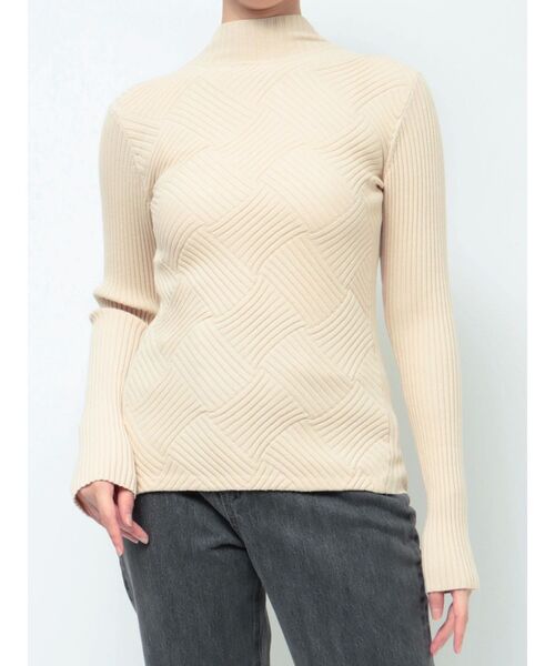 LAGUNAMOON（ラグナムーン）の「クロスチェックリブニットプルオーバー（ニット/セーター・レディース・チャコールグレー/アイボリー/ミント・FREE）」の15枚目の写真