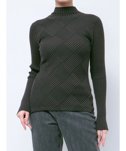 LAGUNAMOON（ラグナムーン）の「クロスチェックリブニットプルオーバー（ニット/セーター・レディース・チャコールグレー/アイボリー/ミント・FREE）」の16枚目の写真