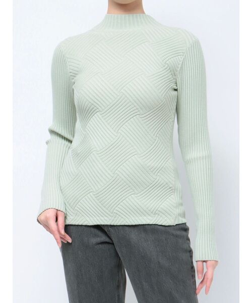 LAGUNAMOON（ラグナムーン）の「クロスチェックリブニットプルオーバー（ニット/セーター・レディース・チャコールグレー/アイボリー/ミント・FREE）」の17枚目の写真