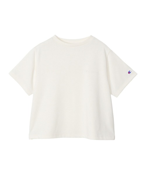 Champion(チャンピオン)の「【Champion/チャンピオン】レディース ショートスリーブTシャツ(Tシャツ/カットソー・レディース・ブラック/オフホワイト/ダークグリーン・LARGE/MEDIUM)」の2枚目の写真