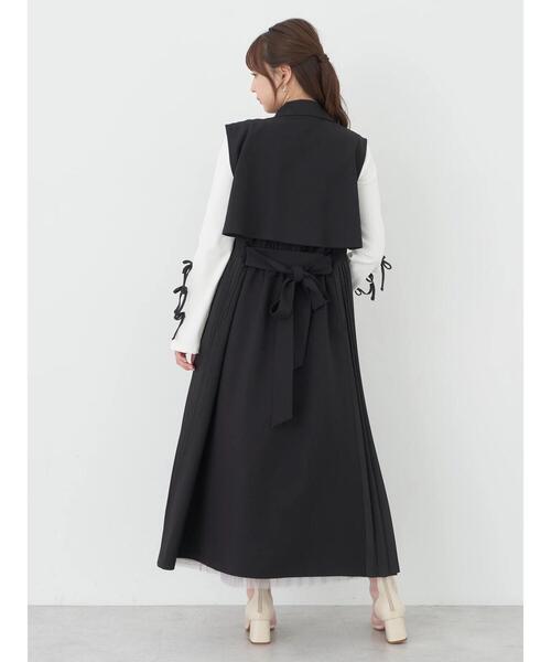 earth music&ecology（アースミュージックアンドエコロジー）の「サイドプリーツジレンチ（ベスト・レディース・その他8/グレー/ブラック・FREE）」の12枚目の写真