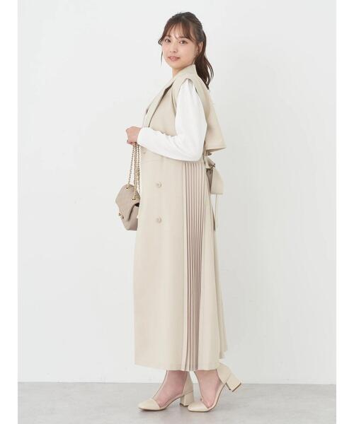 earth music&ecology（アースミュージックアンドエコロジー）の「サイドプリーツジレンチ（ベスト・レディース・その他8/グレー/ブラック・FREE）」の14枚目の写真