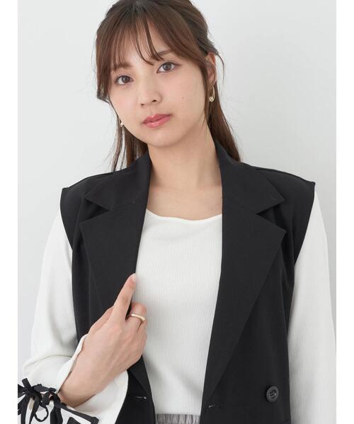 earth music&ecology（アースミュージックアンドエコロジー）の「サイドプリーツジレンチ（ベスト・レディース・その他8/グレー/ブラック・FREE）」の16枚目の写真