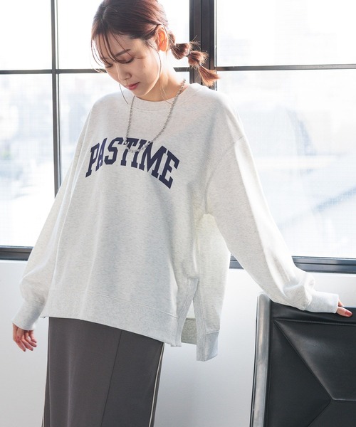 GLOBAL WORK（グローバルワーク）の「乾きやすいスウェットプリント長袖/975599（Tシャツ/カットソー・レディース・ベージュ系その他3/ネイビー系8/アイボリー系7/スミクロ/杢グレー/アイボリー系8・LARGE/MEDIUM）」の3枚目の写真