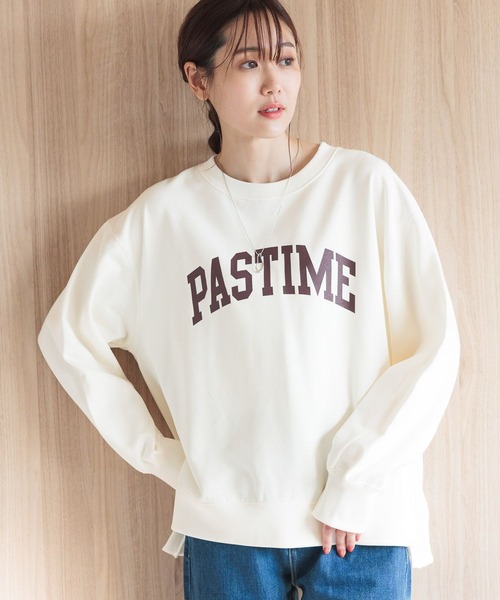 GLOBAL WORK（グローバルワーク）の「乾きやすいスウェットプリント長袖/975599（Tシャツ/カットソー・レディース・ベージュ系その他3/ネイビー系8/アイボリー系7/スミクロ/杢グレー/アイボリー系8・LARGE/MEDIUM）」の9枚目の写真