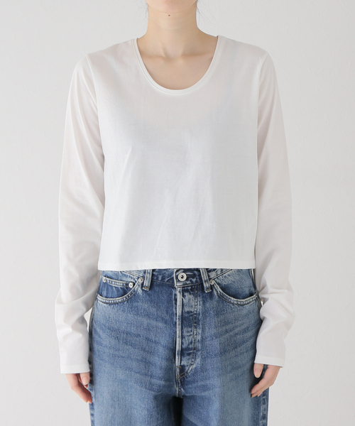 plage（プラージュ）の「2WAY NECK L/S Tシャツ（Tシャツ/カットソー・レディース・ホワイト/チャコールグレー/グレー・FREE）」の2枚目の写真