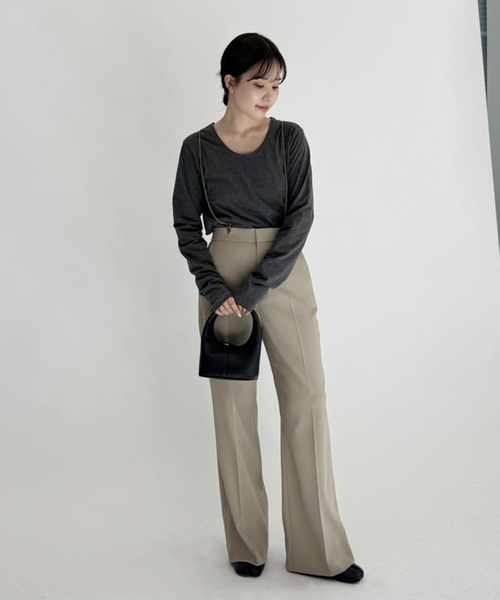 plage（プラージュ）の「2WAY NECK L/S Tシャツ（Tシャツ/カットソー・レディース・ホワイト/チャコールグレー/グレー・FREE）」の5枚目の写真