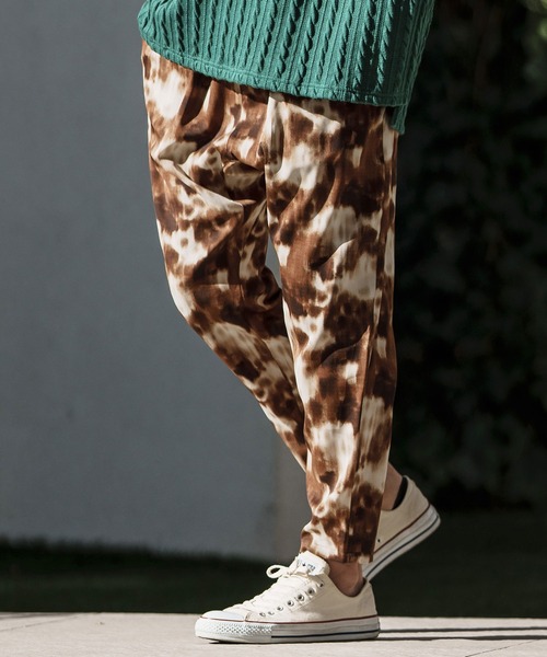 パンツ vitelli 'Doomboh Work' pants CAMBIO(カンビオ)】 Patchwork Print Cardboard Knit Jogger