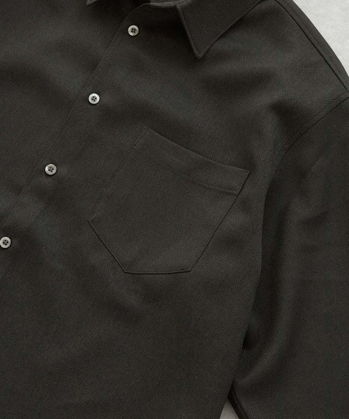 EMMA CLOTHES（エマクローズ）の「【セットアップ】リネンライクメランジオーバーサイズシャツ＋ワイドストレートタックイージースラックスパンツ（セットアップ・メンズ・ダークネイビー/ブラウン/ベージュ/チャコール/グレー・L/M）」の6枚目の写真