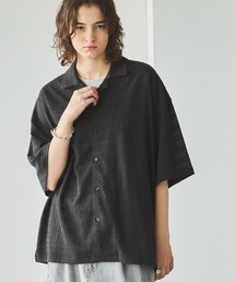 EMMA CLOTHES | ジャガードニットルーズオープンカラーシャツ EMMA CLOTHES 2024SS(シャツ/ブラウス)