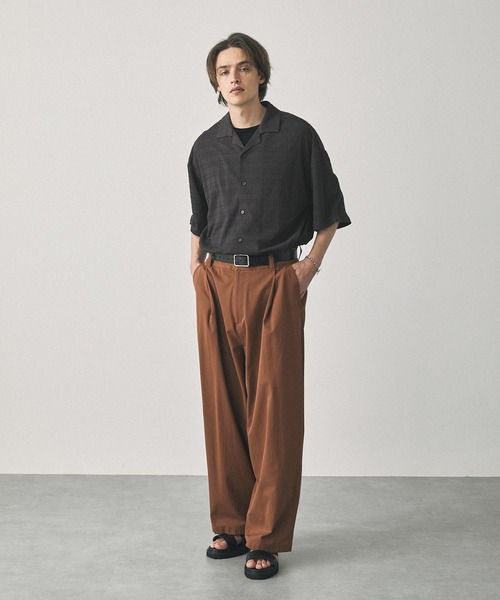 EMMA CLOTHES(エマクローズ)の「ジャガードニットルーズオープンカラーシャツ(シャツ/ブラウス・メンズ・ブラック/グリーン/ブラウン/ブルー/チャコール・L/M)」の17枚目の写真