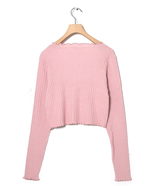 Alley by w closet(アリーバイダブルクローゼット)の「【Alley】ロゴ刺しゅうリブカーディガン(カーディガン/ボレロ・レディース・ブラック/オフホワイト/イエロー/ピンク・FREE)」の6枚目の写真