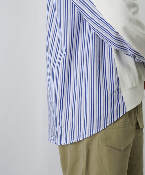 LUCA/LADY LUCK LUCA（ルカ/レディラックルカ）の「LC/LLL ストライプドッキングカットソー / 布帛切り替えカットソー（Tシャツ/カットソー・レディース・ブラック/ブルー/オフホワイト・FREE）」の13枚目の写真