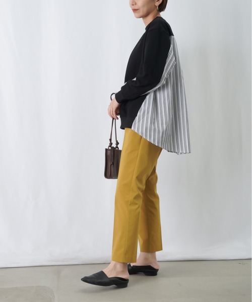 LUCA/LADY LUCK LUCA（ルカ/レディラックルカ）の「LC/LLL ストライプドッキングカットソー / 布帛切り替えカットソー（Tシャツ/カットソー・レディース・ブラック/ブルー/オフホワイト・FREE）」の15枚目の写真