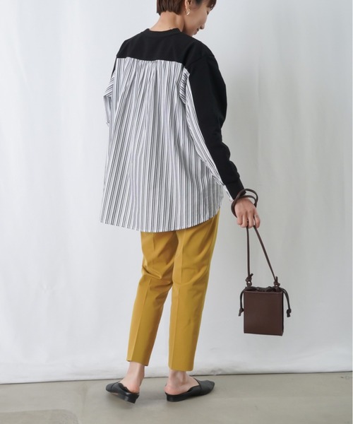 LUCA/LADY LUCK LUCA（ルカ/レディラックルカ）の「LC/LLL ストライプドッキングカットソー / 布帛切り替えカットソー（Tシャツ/カットソー・レディース・ブラック/ブルー/オフホワイト・FREE）」の16枚目の写真