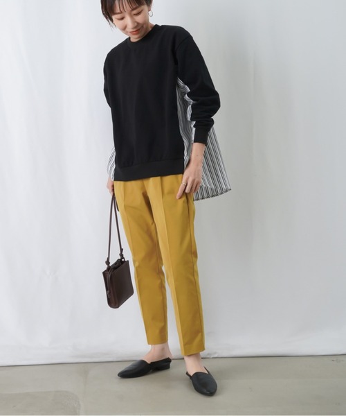 LUCA/LADY LUCK LUCA（ルカ/レディラックルカ）の「LC/LLL ストライプドッキングカットソー / 布帛切り替えカットソー（Tシャツ/カットソー・レディース・ブラック/ブルー/オフホワイト・FREE）」の19枚目の写真