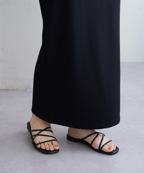 Discort クロスラインストラップサンダル ブラック Lサイズ 新品 セール】クロスラインストラップサンダル（サンダル）｜DISCOAT