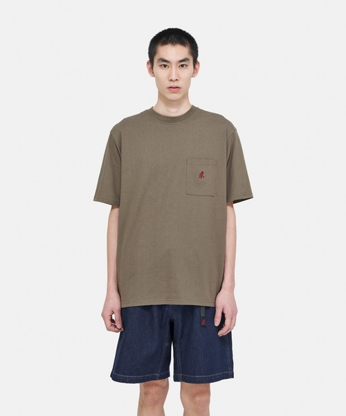Gramicci(グラミチ)の「ONE POINT TEE|ワンポイントTシャツ Gramicci グラミチ(Tシャツ/カットソー・メンズ・ブラック/ブラウン系その他/ホワイト/サンドベージュ/ブルー系その他/ベージュ系その他/ヘザーグレー/カーキ/ベージュ/アッシュ/ライム/ラベンダー/ライトオレンジ系・S/M/L/XL/XXL)」の6枚目の写真