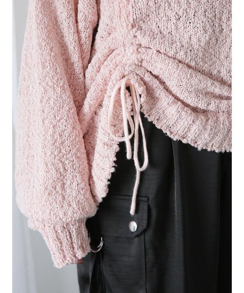 ehka sopo(エヘカソポ)の「ポコポコドロストニット(ニット/セーター・レディース・ピンク/ブラック/オフホワイト/サックスブルー・F)」の9枚目の写真