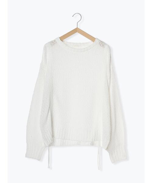 ehka sopo(エヘカソポ)の「ポコポコドロストニット(ニット/セーター・レディース・ピンク/ブラック/オフホワイト/サックスブルー・F)」の12枚目の写真