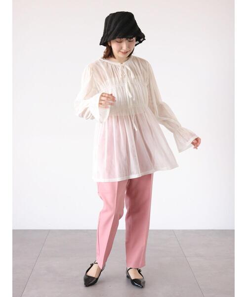 Te chichi TERRASSE（テチチテラス）の「【イージーケア】タックテーパードパンツ（その他パンツ・レディース・ブラック/ブルー/ピンク/ベージュ/モカ・M/S/L）」の19枚目の写真