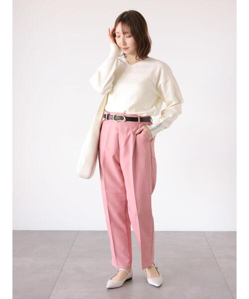 Te chichi TERRASSE（テチチテラス）の「【イージーケア】タックテーパードパンツ（その他パンツ・レディース・ブラック/ブルー/ピンク/ベージュ/モカ・M/S/L）」の17枚目の写真