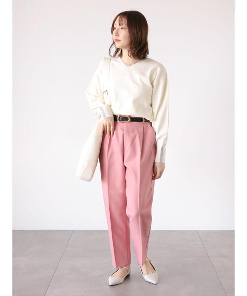 Te chichi TERRASSE（テチチテラス）の「【イージーケア】タックテーパードパンツ（その他パンツ・レディース・ブラック/ブルー/ピンク/ベージュ/モカ・M/S/L）」の16枚目の写真