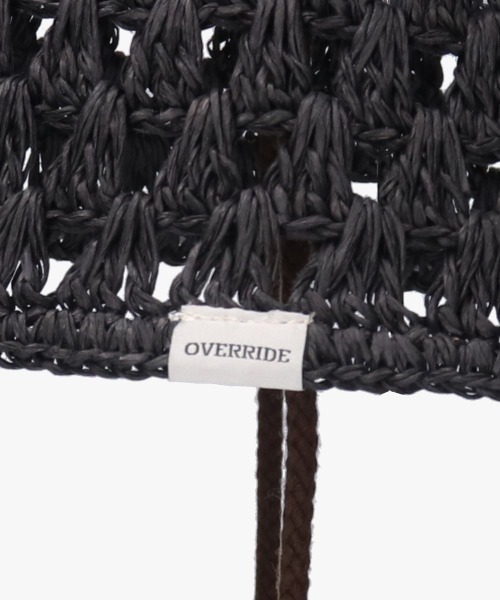 OVERRIDE（オーバーライド）の「OVERRIDE PAPER CROCHET ROUGH TULIP / オーバーライド（ハット・レディース・ブラック/ベージュ/ライトグリーン・58cm）」の9枚目の写真