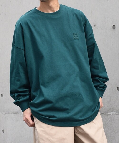 SHIPS any（シップス エニィ）の「【WEB限定】SHIPS any: BLAH BLAH BLAH.ワンポイント 刺繍 ルーズ Tシャツ (ロンT)◇（Tシャツ/カットソー・メンズ・ライトホワイト/ライトグレー/ダークグレー/ホワイト/ブラック/グリーン/ネイビー/チャコールグレー/ライトブルー・MEDIUM/SMALL/X-LARGE/LARGE）」の7枚目の写真