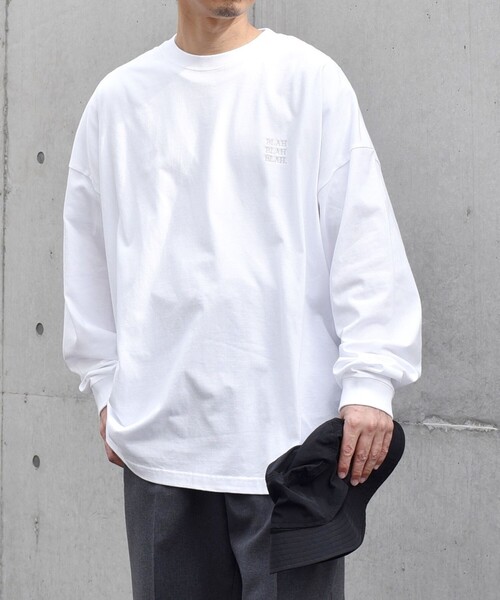 WEB限定】SHIPS any: BLAH BLAH BLAH.ワンポイント 刺繍 ルーズ T