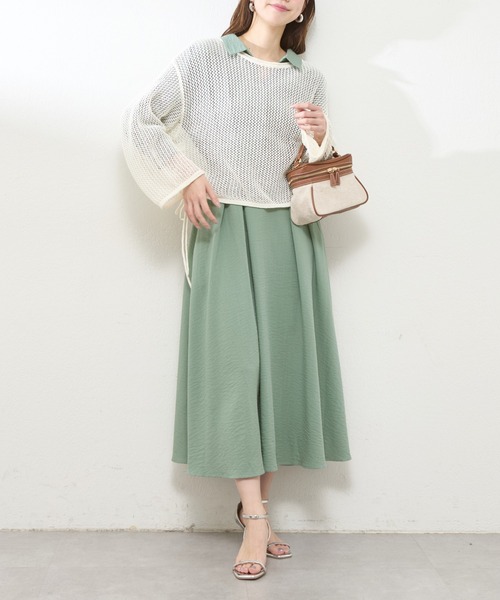 natural couture（ナチュラルクチュール）の「スキッパー衿7分袖ワンピース（ワンピース・レディース・ラベンダー/ミント/その他1/その他2/ドット/ブラック・FREE）」の15枚目の写真